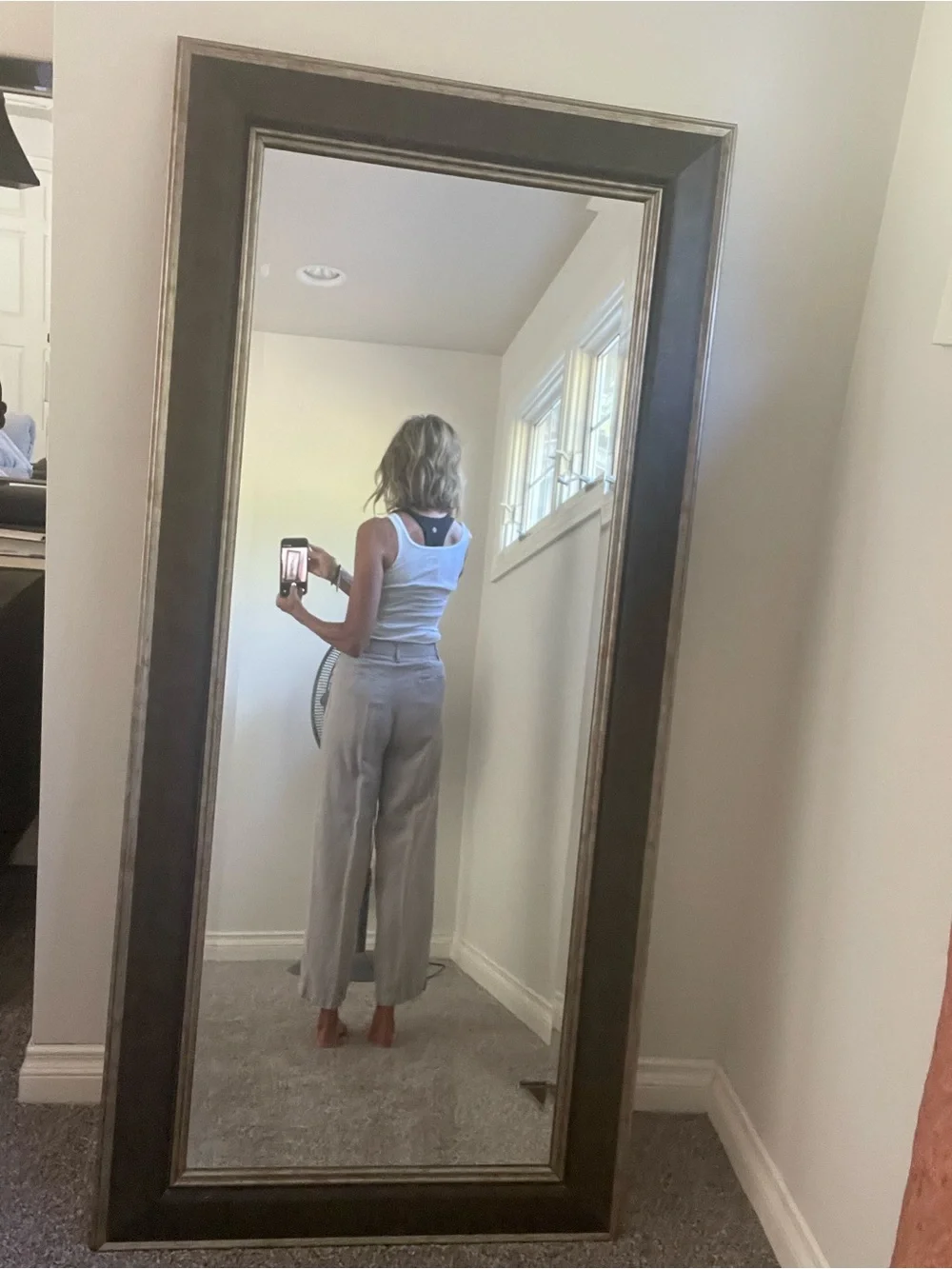 Wilford High-Waist Wide-Leg Women’s Linen trousers — Light Gray/size 2